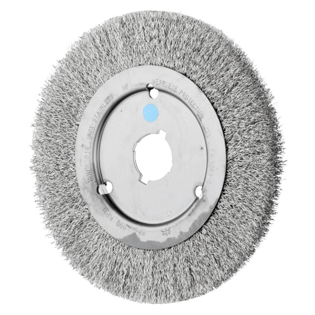 Pferd Rundbürste schmal ungezopft RBU Ø200x16xvariable Bohrung Edelstahl-Draht-Ø0,30 (RBU 20016/22,2 INOX 0,30)