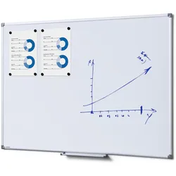 PREMIUM 90 x 120 Whiteboard 90x120 cm emailliert kratzfest gehärtet magnetisch Magnettafel