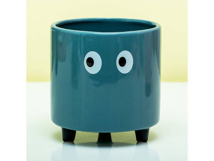 Fisura Bloempot Met Ogen - Blauw