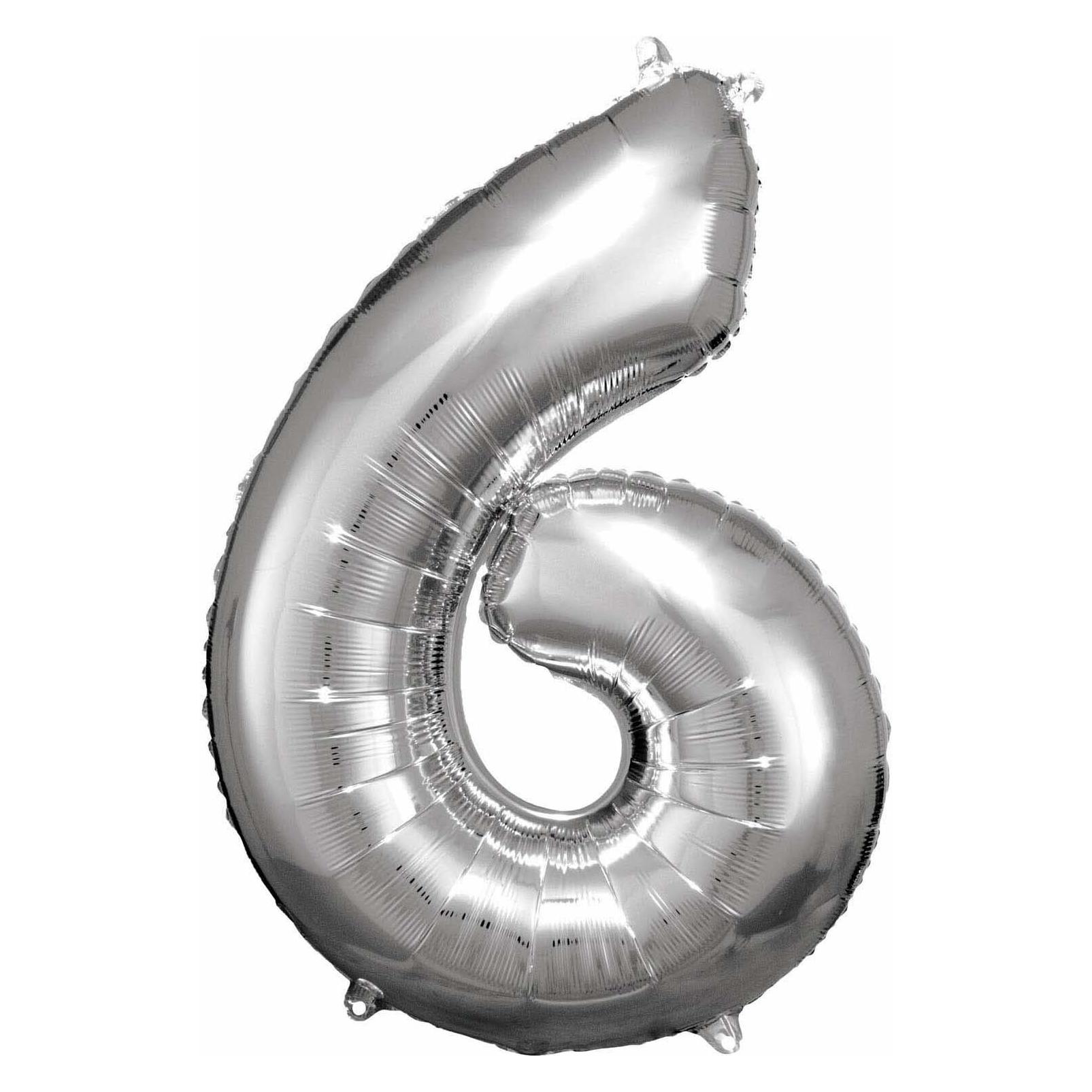 Amscan Folienballon Zahl 6 (1x) (9906291)