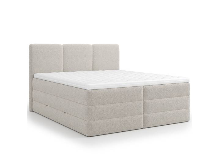 Boxspringbett - creme - H2/H3 - inklusive Topper - 180x200 cm