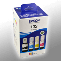 4 Epson Nachfülltinten C13T03R640 102 Multipack KCMY