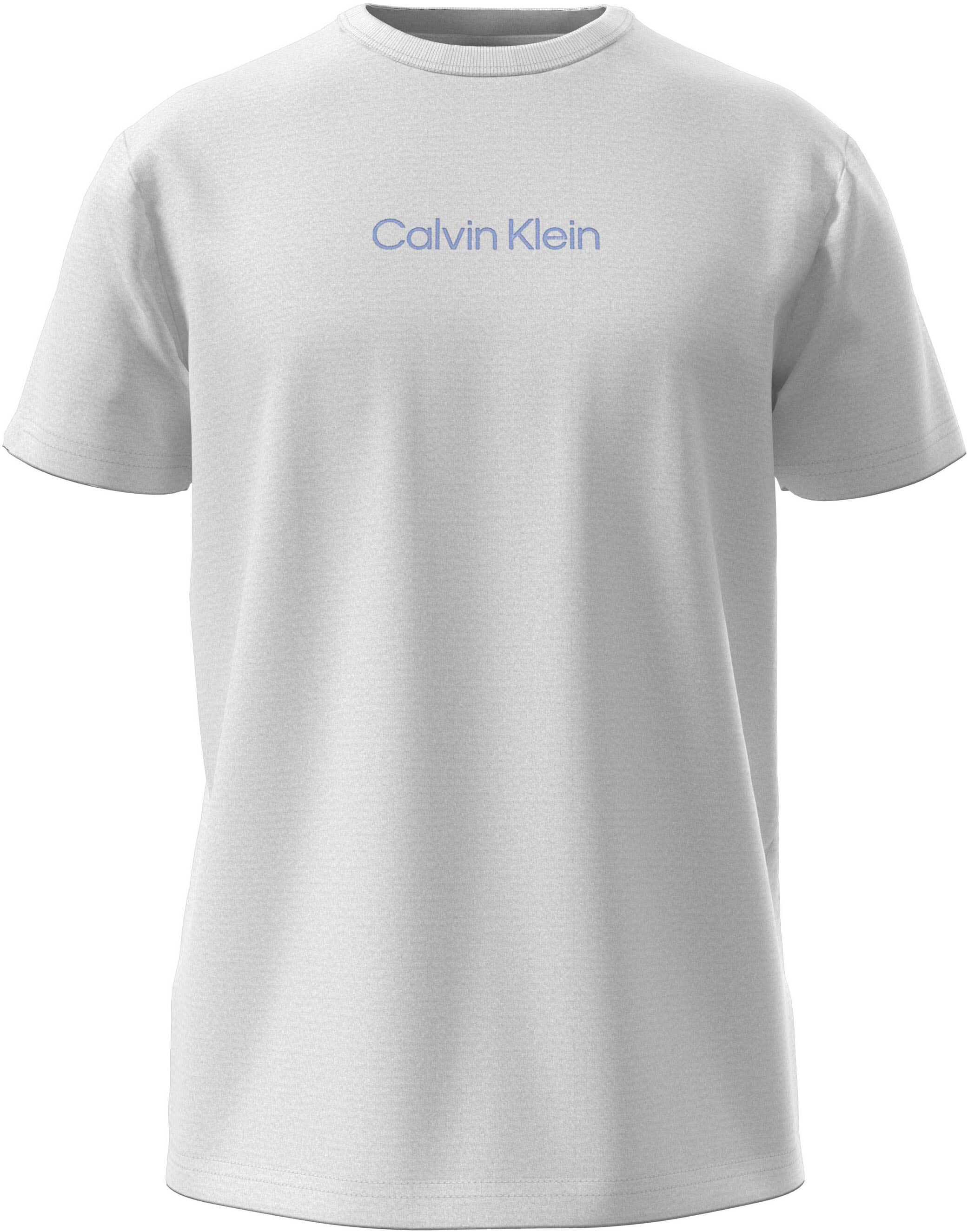 T-Shirt "S/S CREW NECK", Herren, Gr. L (52), classic weiß w, blau descent logo, Jersey, Obermaterial: 100% Baumwolle, CALVIN KLEIN UNDERWEAR, regular fit, Rundhals, Shirts T-Shirt, mit Logo-Schriftzug classic weiß w, blau descent logo L (52)