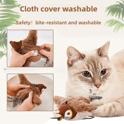 Uplifted Finds Rechargeable Chirping Flapping Bird Cat Toy With Catnip For Indoor Play Rechargeable Chirping Flapping Bird Cat Toy With Catnip For Indoor Play