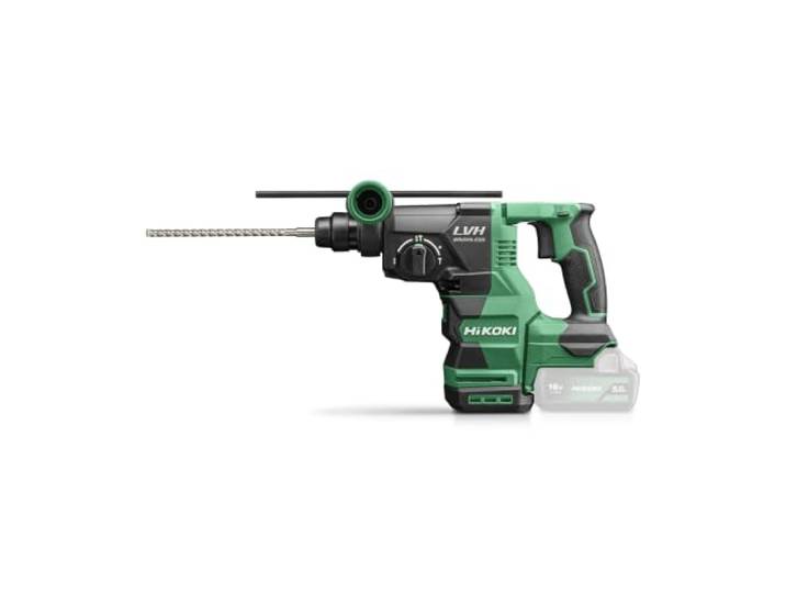 HIKOKI Akku Bohr- und Meißelhammer DH1826DA\, Aufnahme: SDS-plus (18V\, Leerlaufdrehzahl 0-4300 min-1\,Schlagenergie: 3\,2 J\, Brushless Motor\, plus Zubehör\, OHNE Akku\, Ladegerät und Transportkoffer.