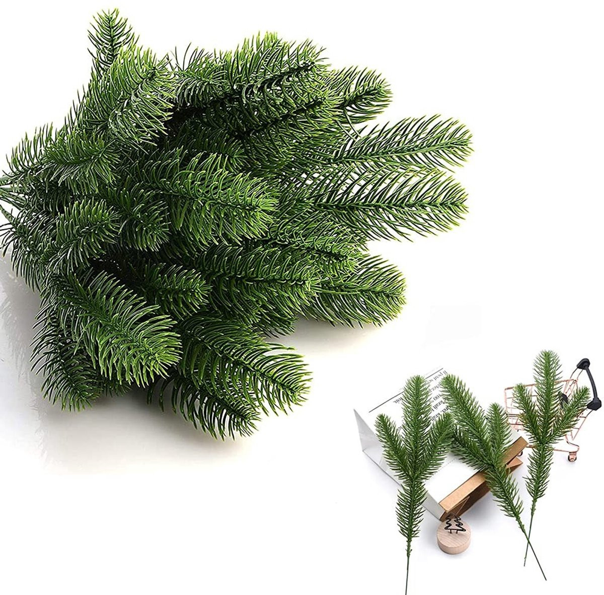 Dailygoods Kunstdennentakken 30 stuks - Vouwbare kunststof kerstdecoratie