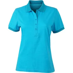 James & Nicholson Damen Jersey Melange Polo JN705 turquoise melange/turquoise M