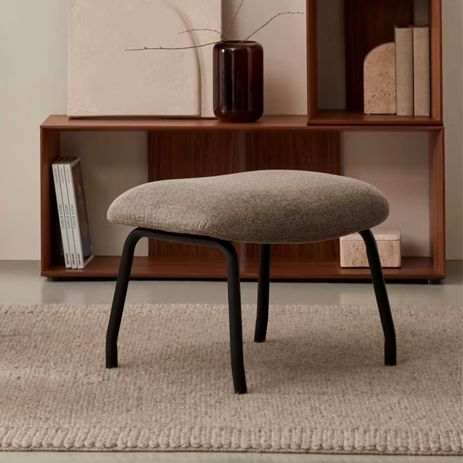 Kave Home Hocker Belina Chenille - Lichtbruin