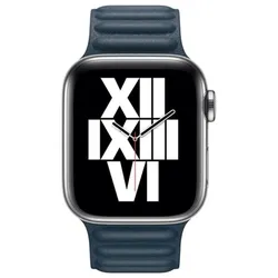 EKO Armband für Apple Watch 38/40 und 41mm mit magnetischen Gliedern (22 mm, Leder), Uhrenarmband, Blau