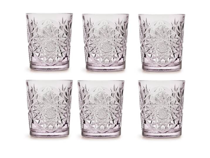 Schnapsglas ONIT Glas Hobstar 350 ml, 6 Stück, Lavendel , lila (lavendel), H:10,6cm Ø:8,9cm, Trinkgefässe, Schnapsglas