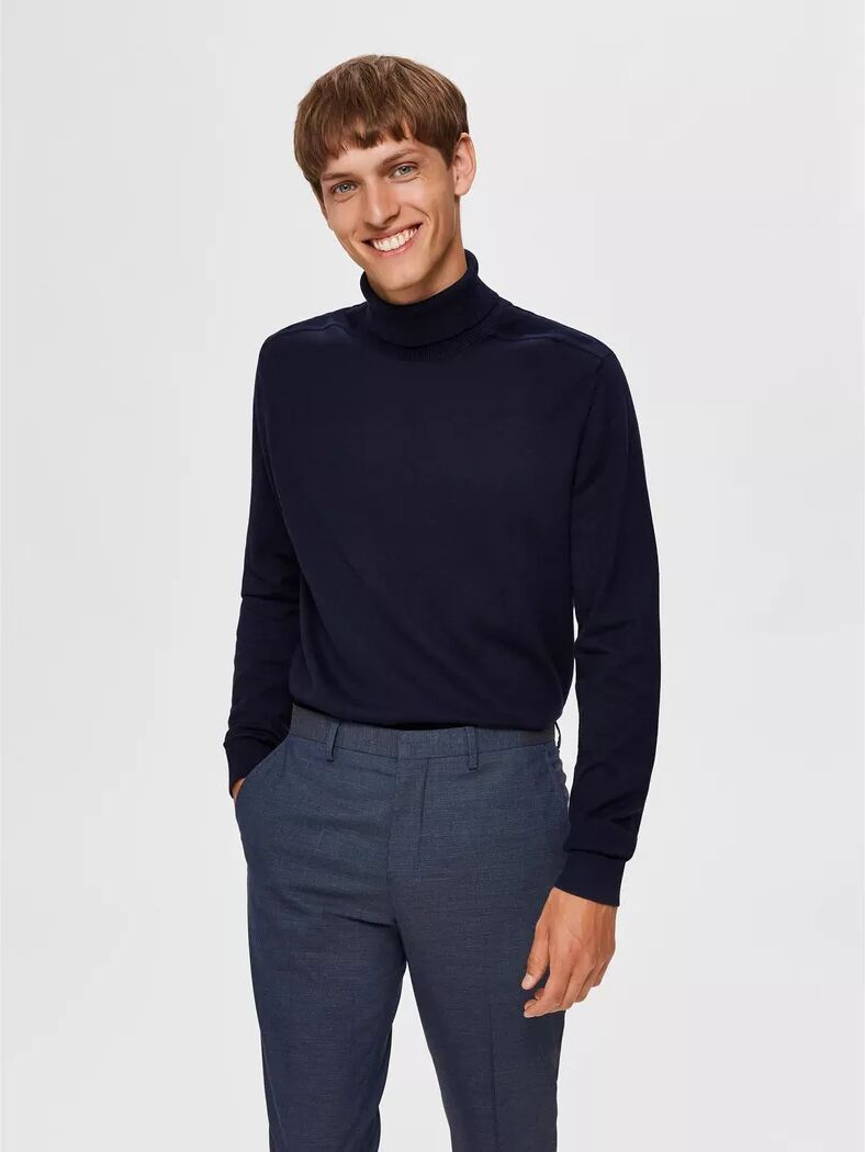Selected - Pullover, Rollkragen, für Herren, Marine, Größe L