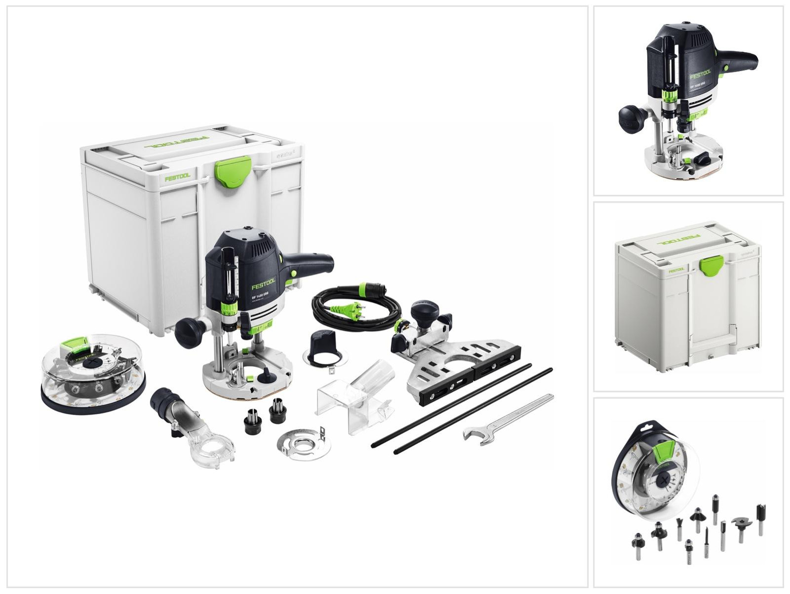 Festool OF 1400 EBQ-Plus bovenfrees 1400 W met 10-delige frezenset en Systainer