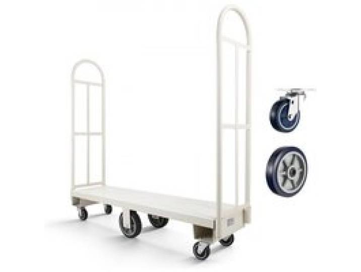VEVOR Plattformwagen 907 kg, Schwerlast-Transportwagen, Industrieller Lagerwagen mit 6 Rädern & zwei abnehmbaren Griffen, für Lagerhallen, Werkstatt, Fabrik, 1525x410x1510 mm Rollwagen