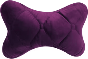 Uplift Curations ComfortDrive Memory Car Neck Pillow Breathable Velvet Headrest Support Cushion For Seat & Sleep purple