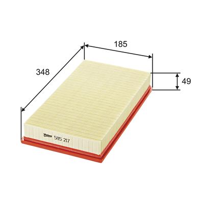 VALEO Luftfilter 585217 Filtereinsatz 49mm für Volvo