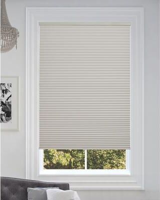 "BlindsAvenue Cordless Blackout Cellular Honeycomb Shade, 9/16"" Single Cell, Winter White"
