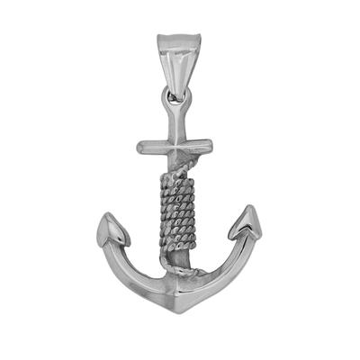 Ankeranhänger AKZENT "Elyssar" Damen - Kleiner Anhänger für Halskette - Edelstahl", silber (silberfarbig), Schmuckanhänger, Damen, Edelstahl