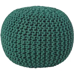 STRICK-POUF tannengrün, 40/40/35 cm
