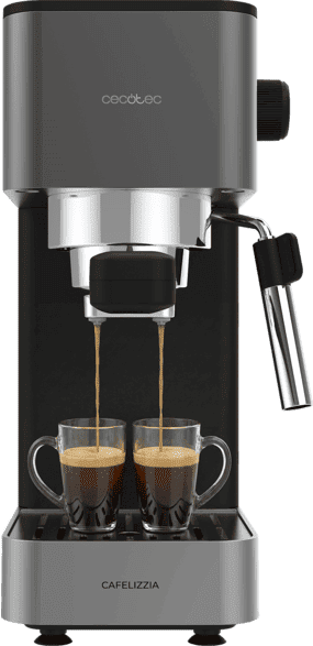 Cafetera express - Cecotec Cafelizzia 690 Grey, 20 bares, 1230-1465 W, Thermoblock, Vaporizador, 1,5 L, Gris