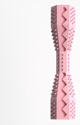 Happy Pet Pantry Interactive Dog Toothbrush Chew Toy For Teeth Cleaning And Healthy Chewing pink