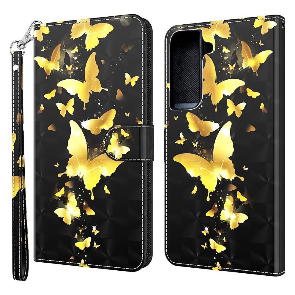Cover-Discount Galaxy S22+ - Etui Glitzer Effekt Schmetterling gold (Samsung Galaxy S22+) (101239830C)