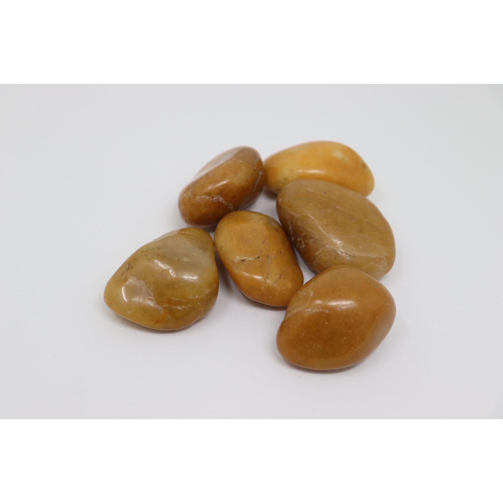 Aquagart 20kg Polierter Kiesel Flusskiesel Kieselsteine Gartenkies Zierkies gelb