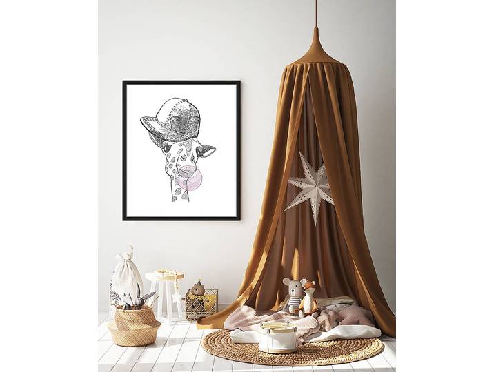 Tableau déco Cool Giraffe 53 x 63cm Multicolore