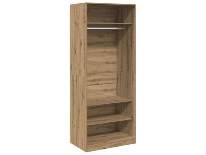 HNSMFPRE Kleiderschrank, Eiche, 80 x 50 x 200 cm, aus Holz Kompakter Schrank, Schlafzimmerschrank, Regal und Kleiderstange, feuchtigkeitsbeständiges Holz, Wandmontage