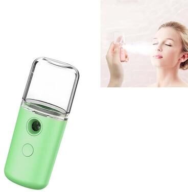 Everyday Crate Portable Nano Mist Face Steamer USB Facial Hydration Sprayer For Deep Moisturizing & Skin Refresh green