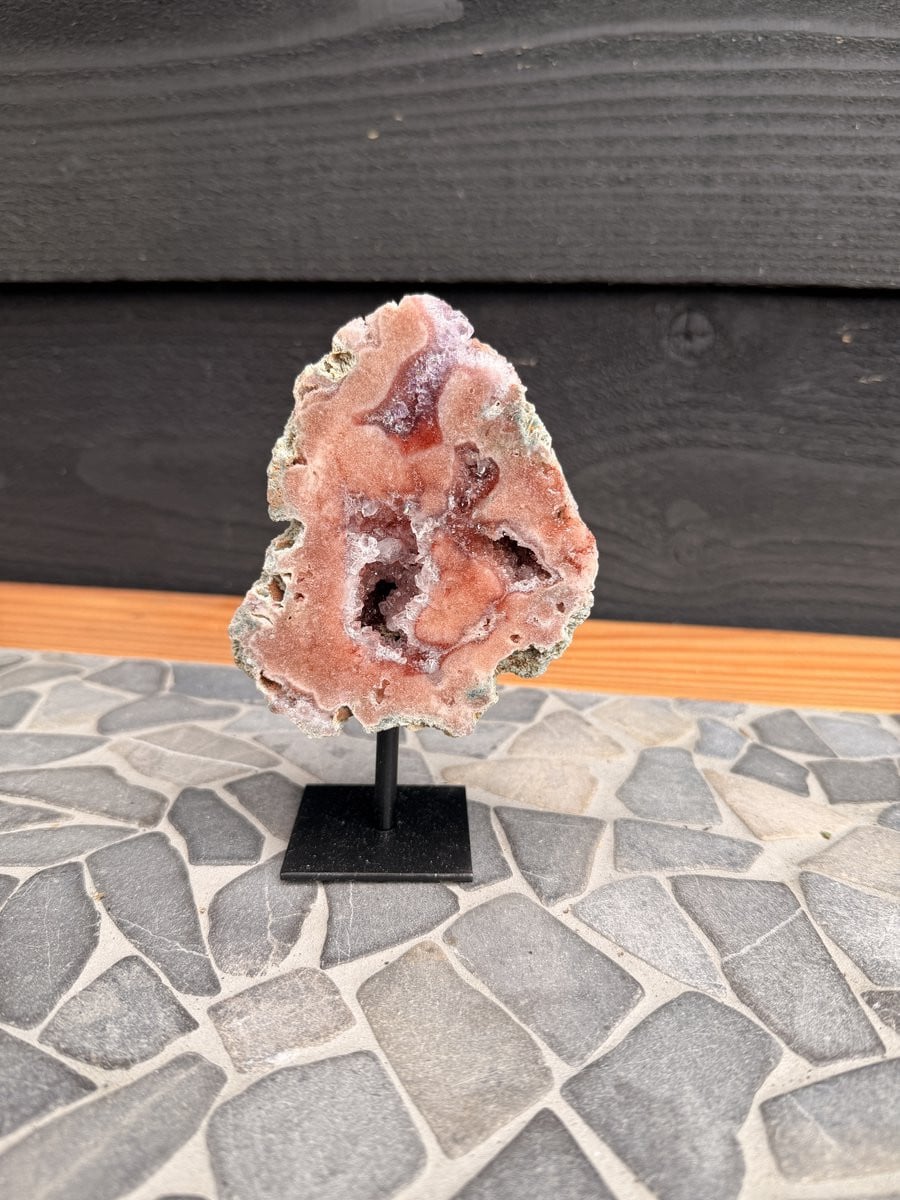 GemWood - Roze amethist op standaard L