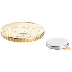 100 SPRINTIS Klebe Magnete, selbstklebend, 100 Stück, silber, 10 x 1,5 mm, N35, starke Scheibenmagnete mit Haftkraft von 750g für vielseitige Anwendungen, Neodym