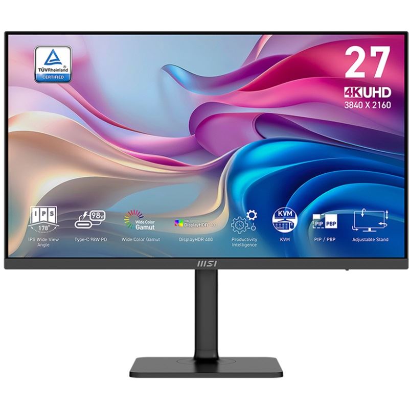 27" (68,58cm) MSI Modern MD272UPHGDE schwarz 3840x2160 1xDisplayPort 1.4a / 1x USB-C mit Displayport / 2x HDMI 2.0b
