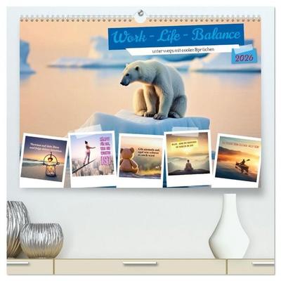 Work - Life - Balance - unterwegs mit coolen Sprüchen (hochwertiger Premium Wandkalender 2026 DIN A2 quer), Kunstdruck in Hochglanz