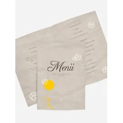 Menükarten zur Hochzeit selbst gestalten mit Spruch und Fotos im Onlinedesigner bei Meine-Kartenmanufaktur.de