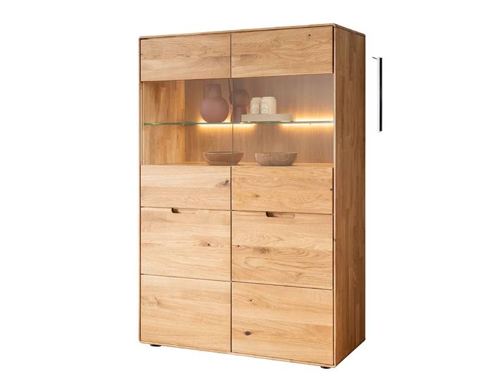 Beleuchtetes Highboard 100 x 145 x 40cm Holz/Braun