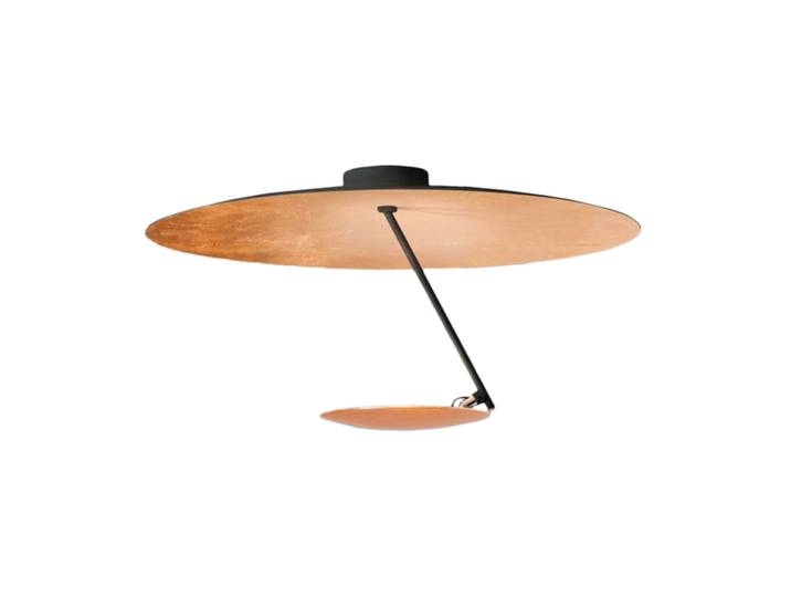 CATELLANI & SMITH lampe de plafond LEDERAM C150 (Noir et cuivre / tige noire / disque cuivre - Métal)
