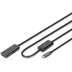 Digitus Aktives USB 3.2 Gen1 5G Verlängerungskabel, USB-C - USB-A, 10m