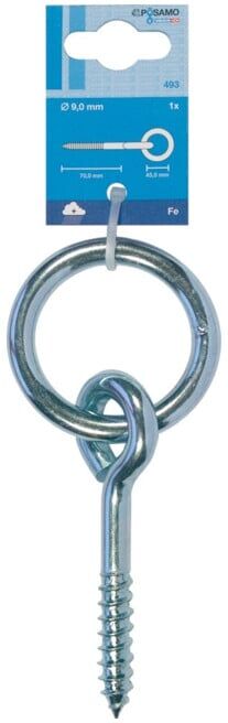 PÖSAMO Anneau de crèche galZn (SB) 9,0x45mm filetage bois 1 pce (2109900076)