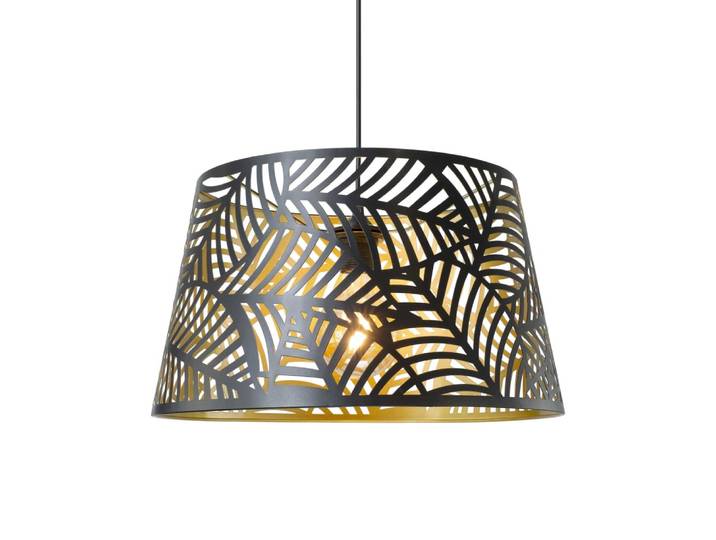 Suspension en métal coloris extérieur noir et intérieur coloris doré