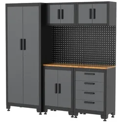 Schrank 8 Elemente, modular, grau VITO
