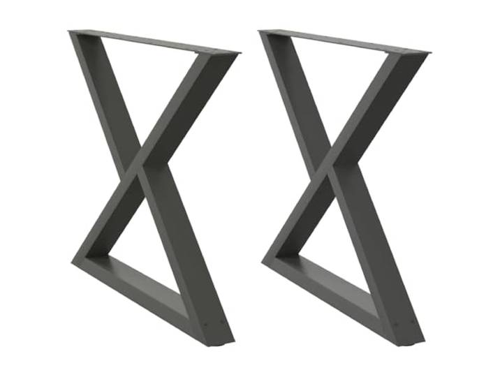 KTHLBRH Esstisch Beine 2 Stück Anthrazit 90x72-73,3 cm Stahl Pulverbeschichtet, verstellbare Fußnivellierungen, vorgebohrte Löcher, Schrauben inklusive
