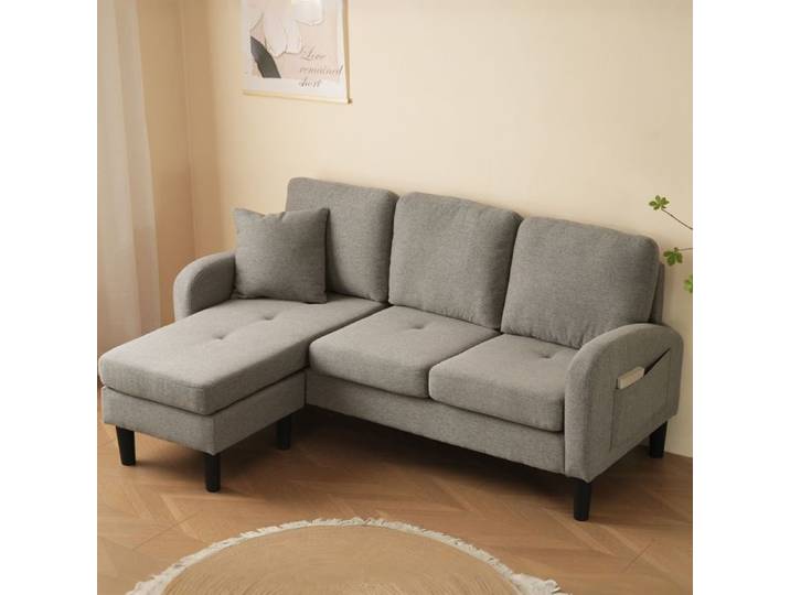 Canapé d'angle avec méridienne modulaire 166 x 118 x 77 cm FloraGrace