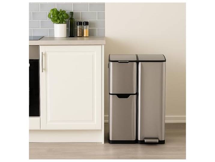 HTI living Abfalleimer Mülltrennsystem mit 3 Behältern Mülleimer 60 Liter