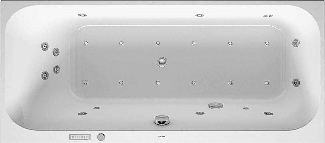 Duravit Whirlwanne Happy D.2 160x70cm, Combi E, EB-Vers, 1 RS li, we.