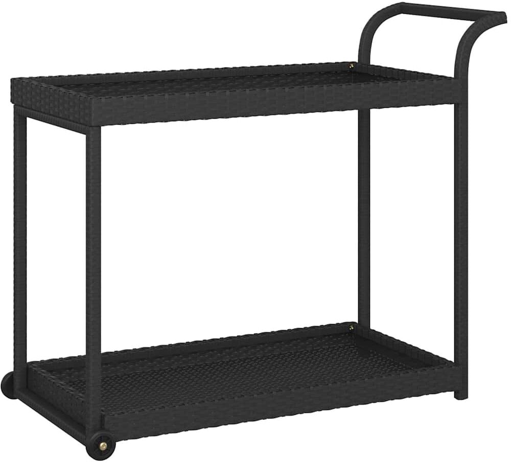 vidaXL Chariot de bar Noir 100x45x83 cm Résine tressée