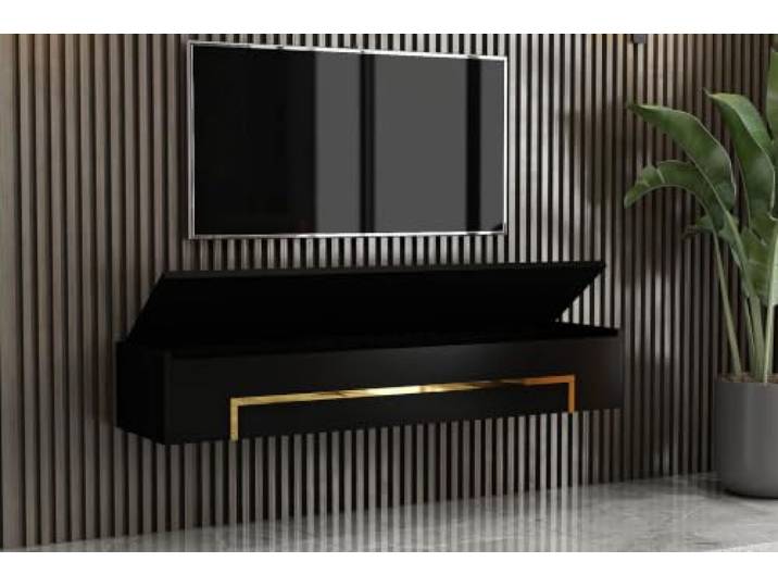 brandloop Modernes TV-Lowboard für Fernseher, Holz Fernsehtisch mit Regalen, Medienkonsole für Wohnzimmer