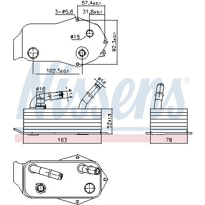 NISSENS Ölkühler, Automatikgetriebe 91353 für BMW
