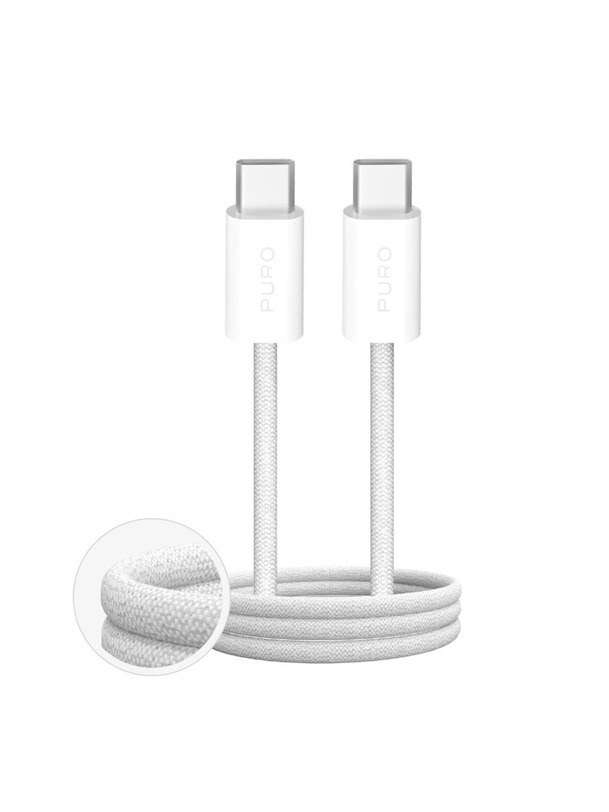 Puro Fabrik 4 60W Braided USB-C - USB-C 2m - White