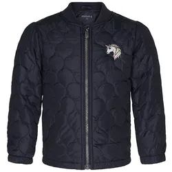Equipage Kinder Steppjacke Hala Navy mit buntem Einhornkopf auf linker Seite, Größe: 86/92