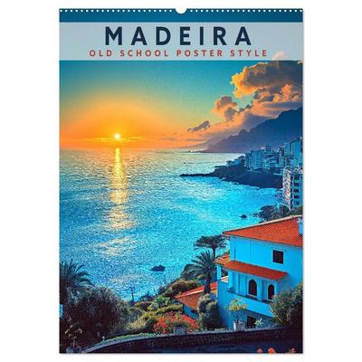 Madeira - Old School Poster Style (Wandkalender 2027 DIN A2 hoch), CALVENDO Monatskalender